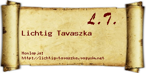 Lichtig Tavaszka névjegykártya